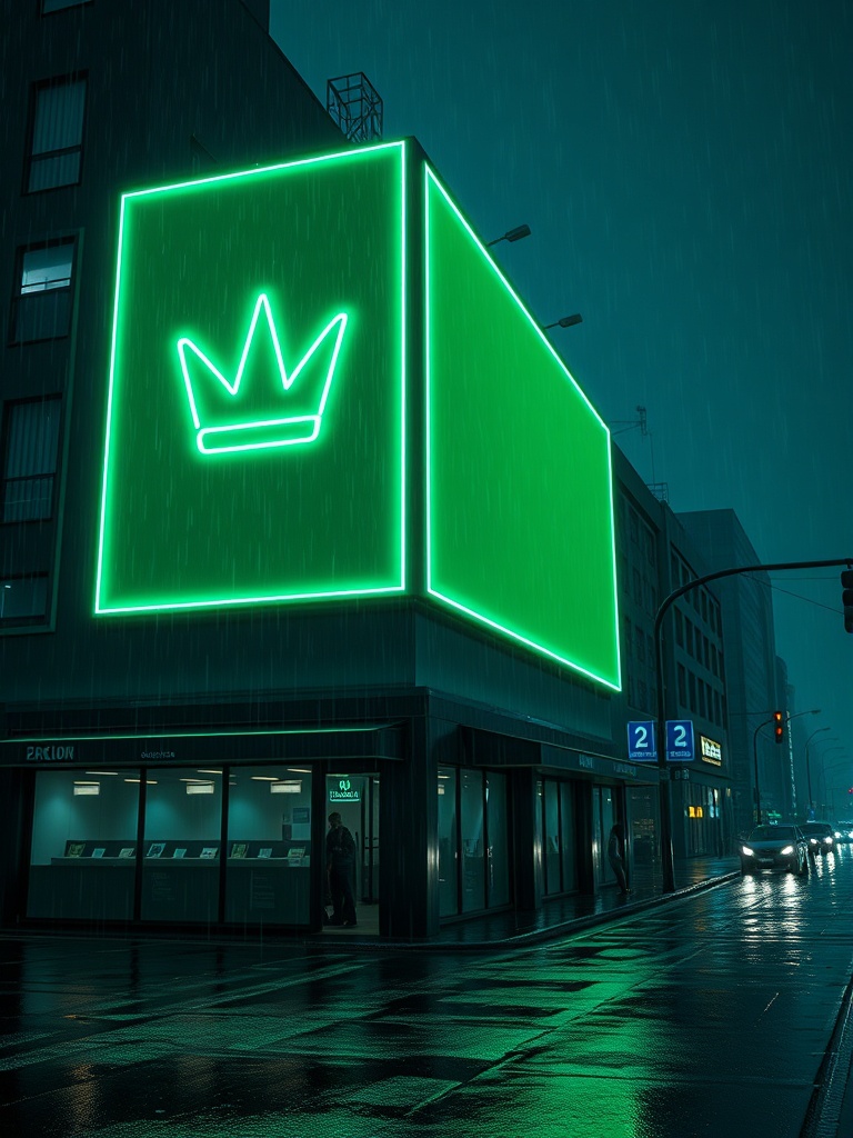 Neon crown billboard